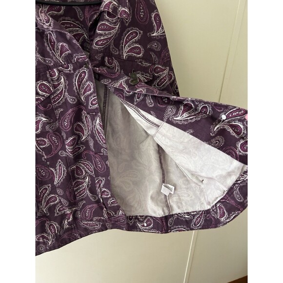 Jessica London Womens 30W Paisley Purple 100% Cotton Button-Up Denim Barn Jacket - Picture 5 of 6